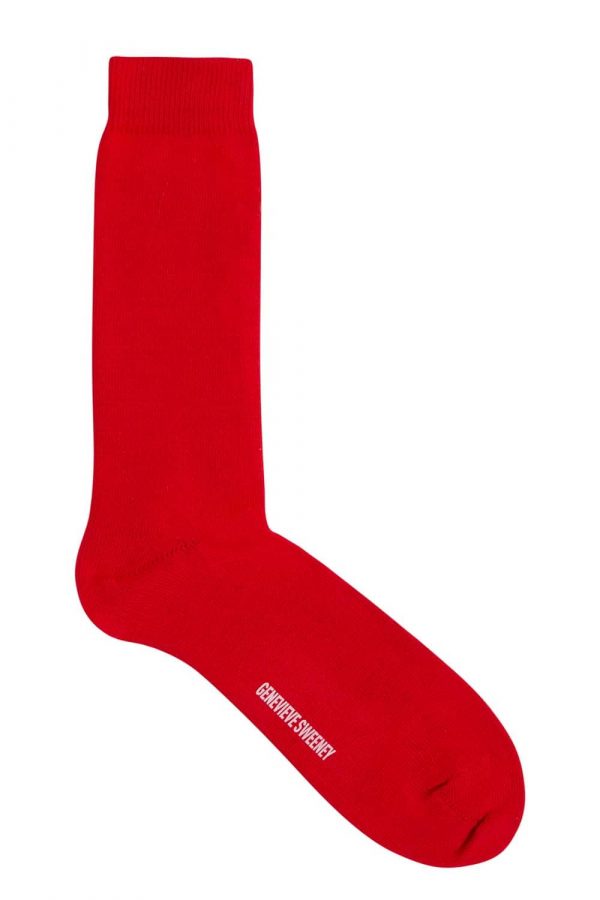 Sotto Organic Cotton Sock Bright Red - British Made 3