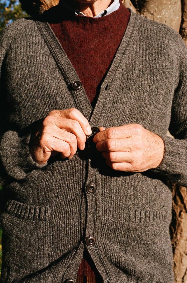 Aven Cardigan Supersoft Wool Mid Grey Melange - British Made 2