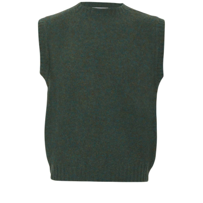 Laide Mens Brushed Wool Knitted Vest Jade - British Made