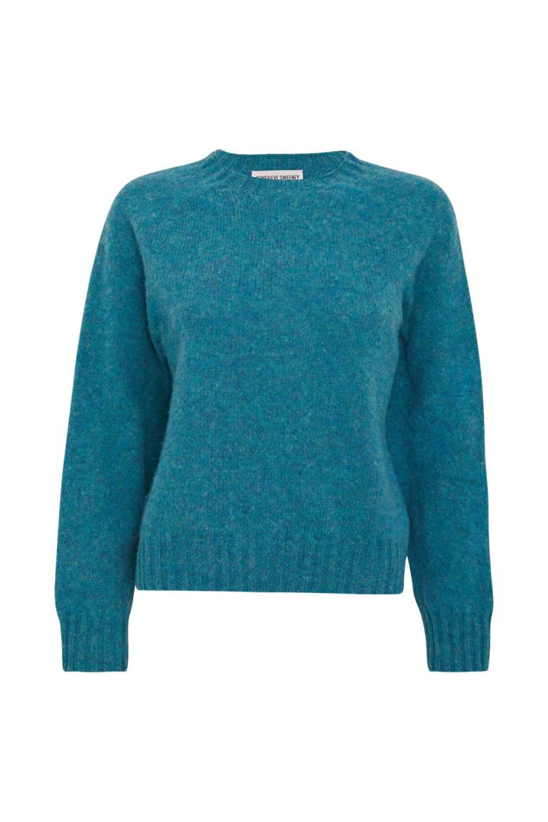 Leslie Brushed Wool Sweater Azure Blue - British Made