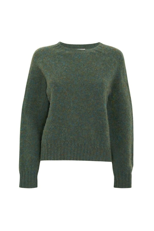 Leslie Brushed Wool Sweater Jade Green - British Made