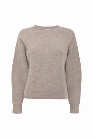 Leslie Brushed Wool Sweater Pearl - British Made