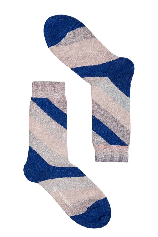Serora Sparkly Stripe Sock Ombre Blue - British Made 2