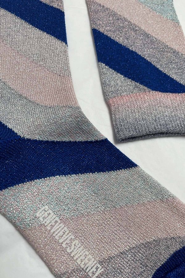 Serora Sparkly Stripe Sock Ombre Blue - British Made 3