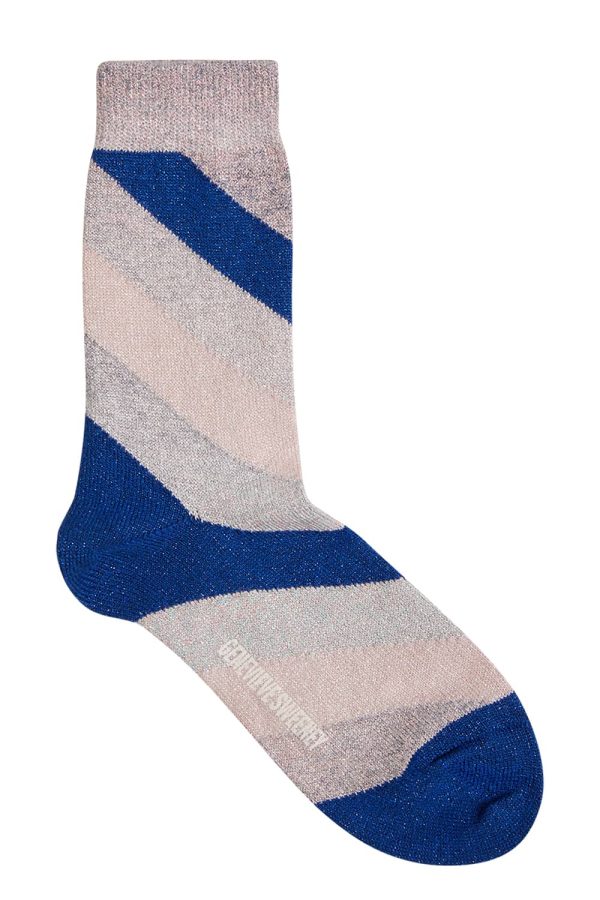 Serora Sparkly Stripe Sock Ombre Blue - British Made