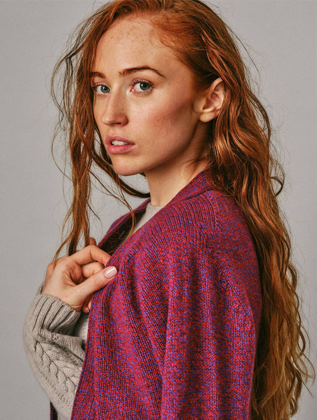 >Alva Cardigan Lambswool Vermilion