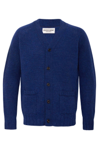 Aven Cardigan Supersoft Wool Ocean Blue - British Made