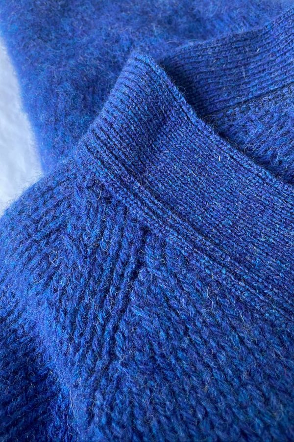 Aven Cardigan Supersoft Wool Ocean Blue - British Made 2