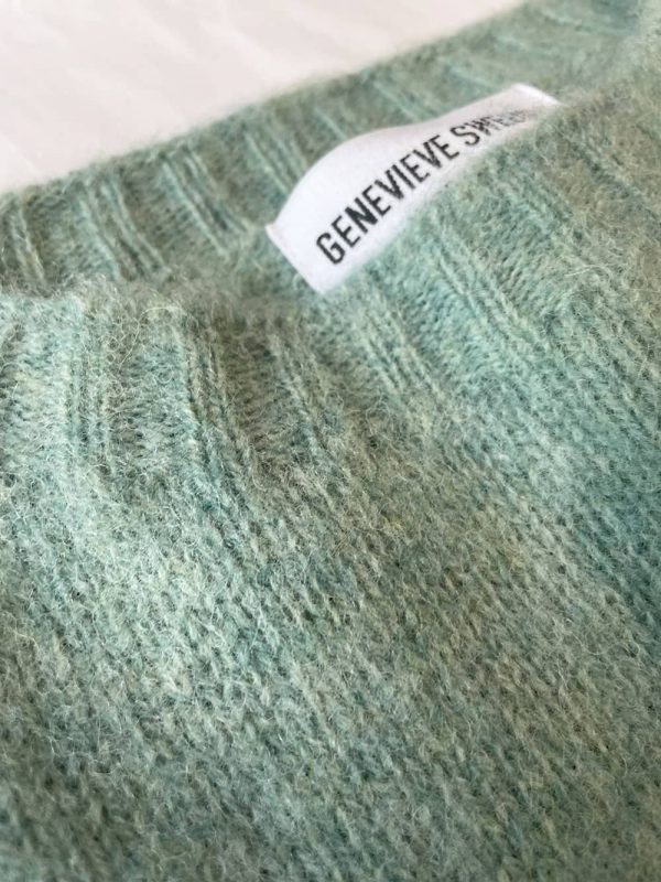 Laide Brushed Wool Knitted Vest Mint - British Made 2