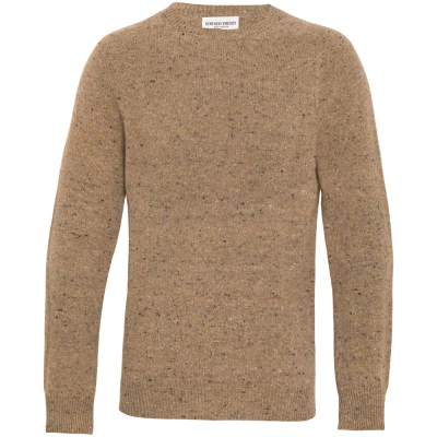 Mauden Lambswool Cashmere Sweater Beige - British Made