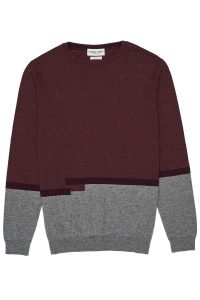 Ettrick Mens Cashmere Sweater Burgundy - British Made