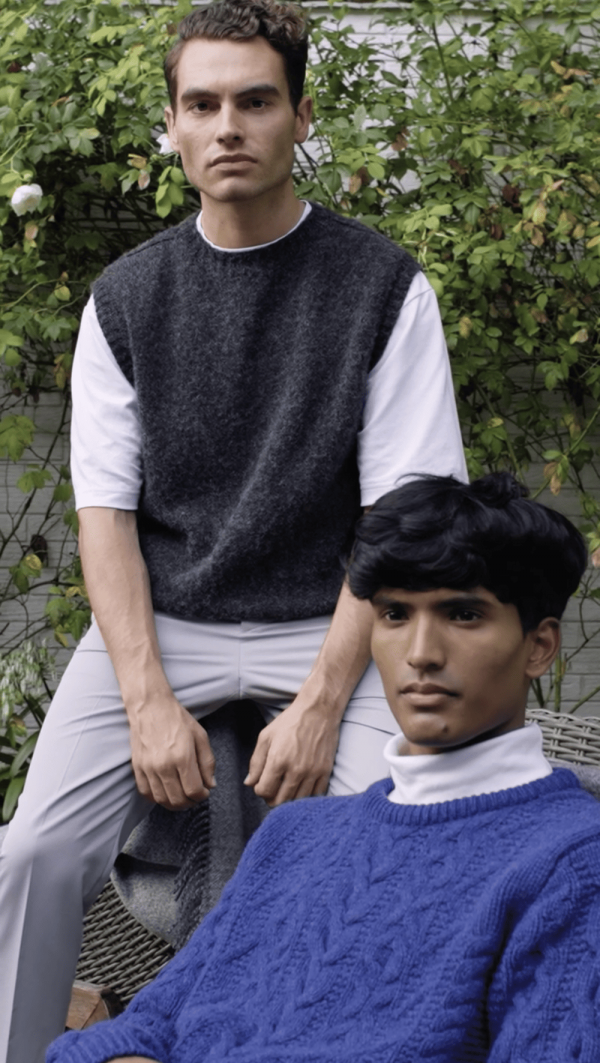 Laide Mens Brushed Wool Knitted Vest Smoulder Grey - British Made 3