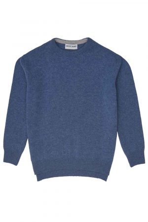 Rea Lambswool Slouch Sweater Blue - British Made