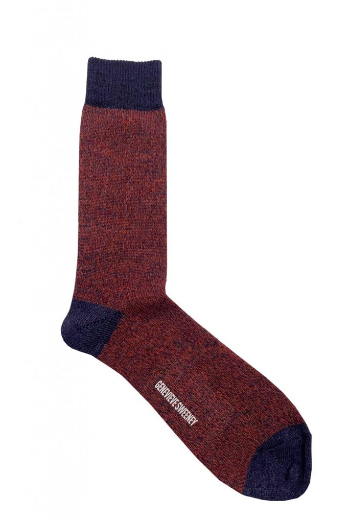 Samar Merino Wool Marl Sock Damson - British Made