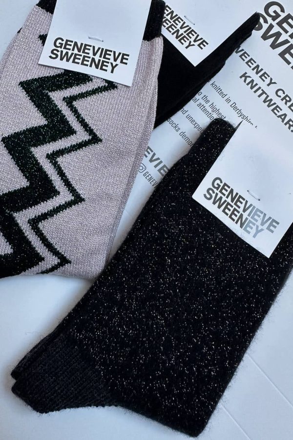 Sock Gift Set Sparkly, Merino Cashmere & Cotton Black - British Made 2