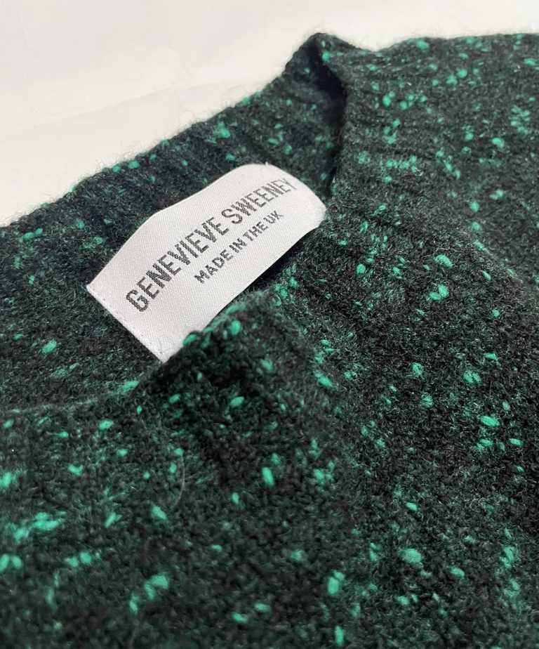 Women's Lambswool Cashmere Sweater | Black Emerald | British Made