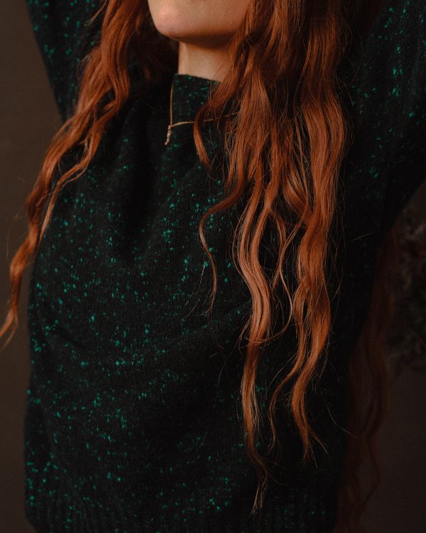Maud Lambswool Cashmere Sweater Emerald - British Made 4