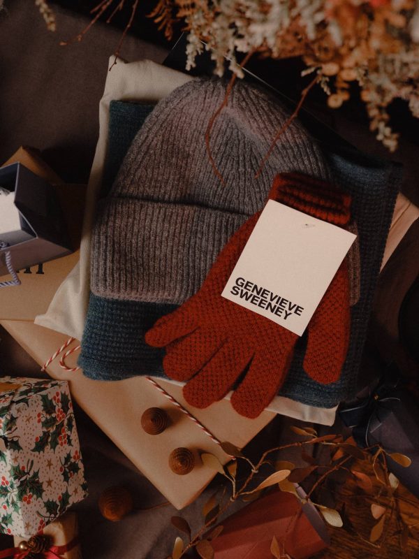 Lambswool Scarf, Beanie Hat & Gloves Gift Set - British Made 2