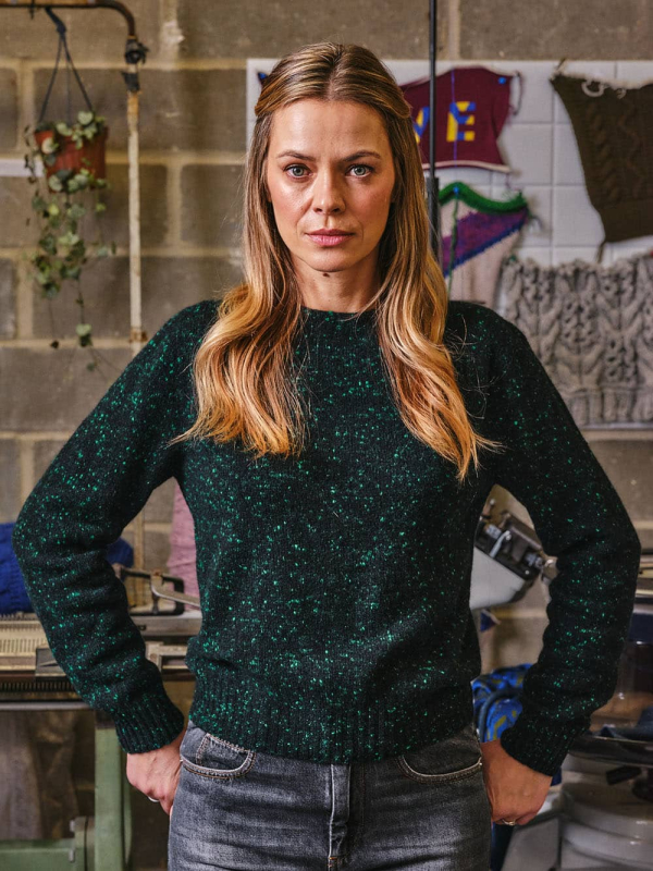 Maud Lambswool Cashmere Sweater Emerald - British Made 6