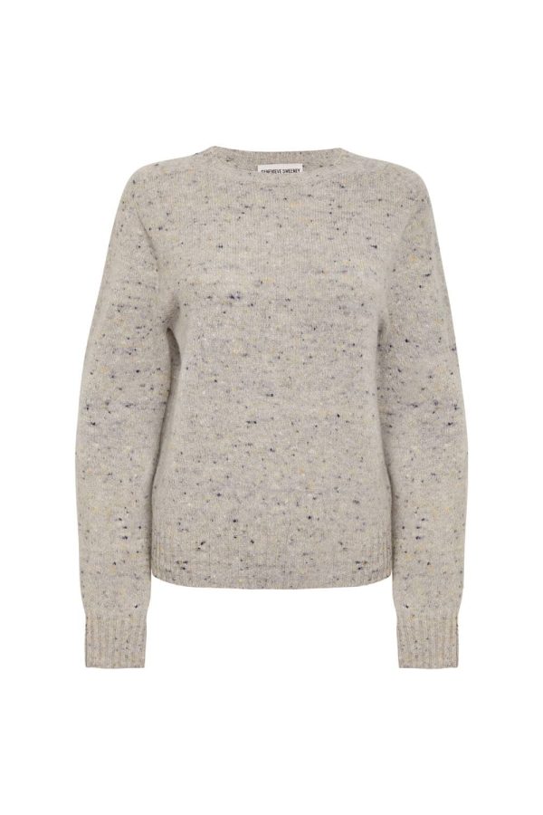 Maud Lambswool Cashmere Sweater Light Grey - British Made