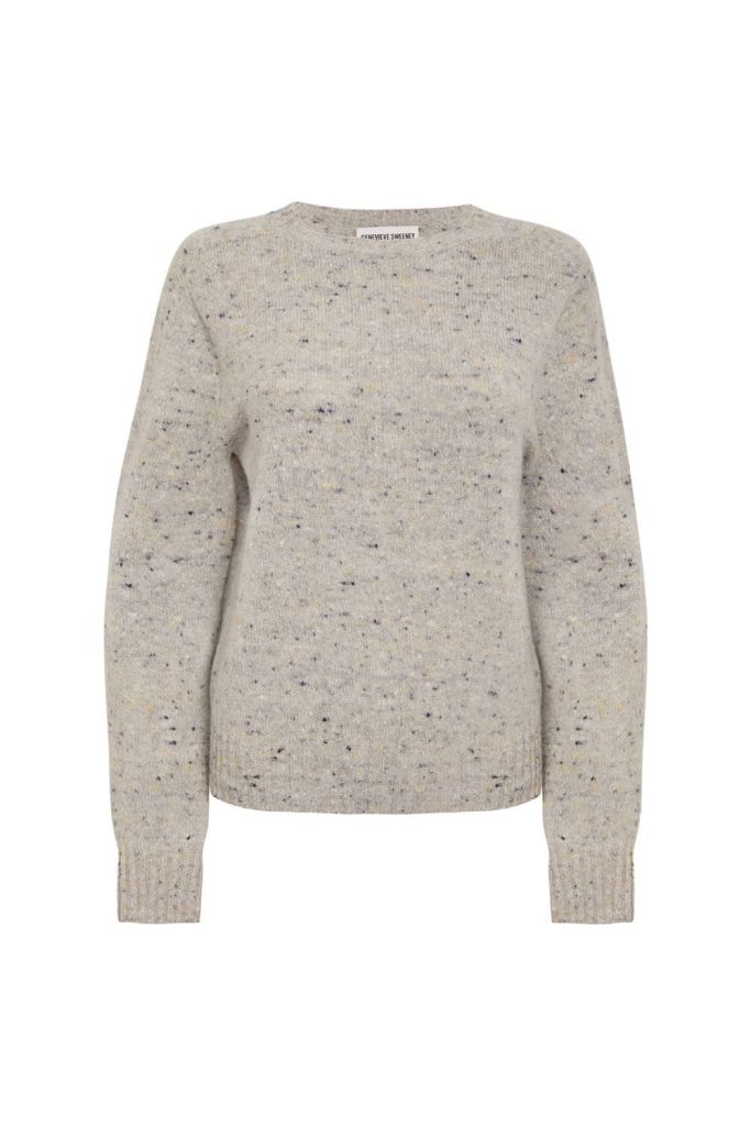 Maud Lambswool Cashmere Sweater Light Grey - British Made