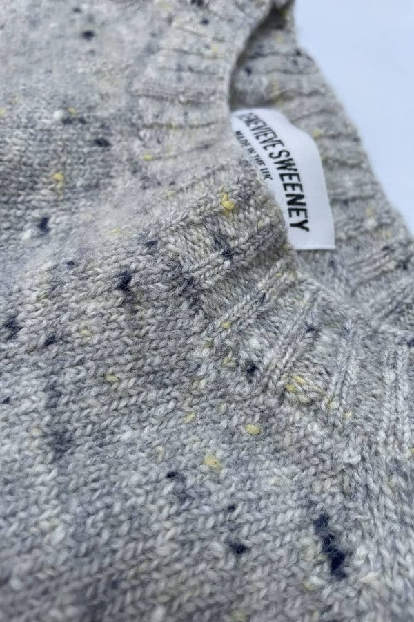 Maud Lambswool Cashmere Sweater Light Grey - British Made 4