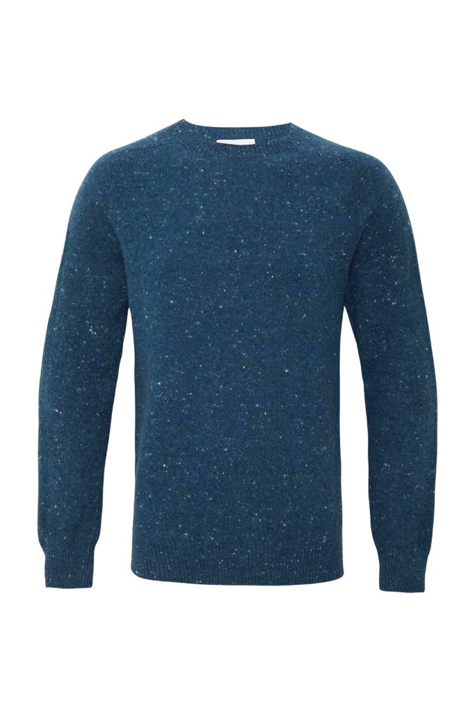 Mauden Lambswool Cashmere Sweater Teal - British Made
