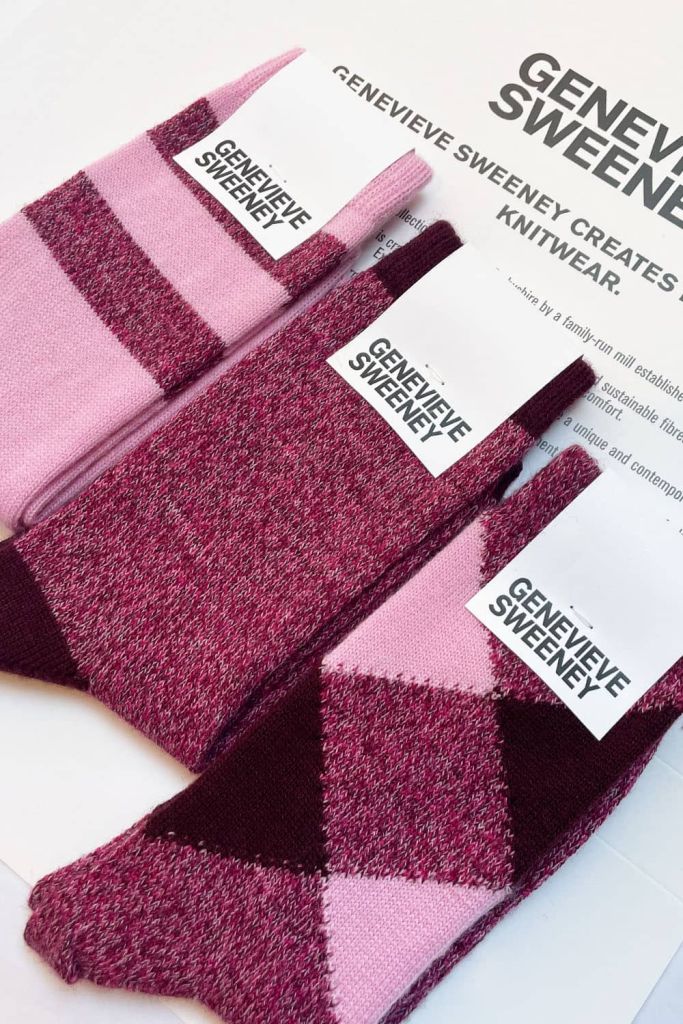 Sock Gift Set Merino Wool Pattern Pink Limited Edition - British Made