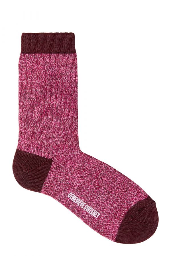 Samar Merino Wool Marl Sock Pink - British Made 2