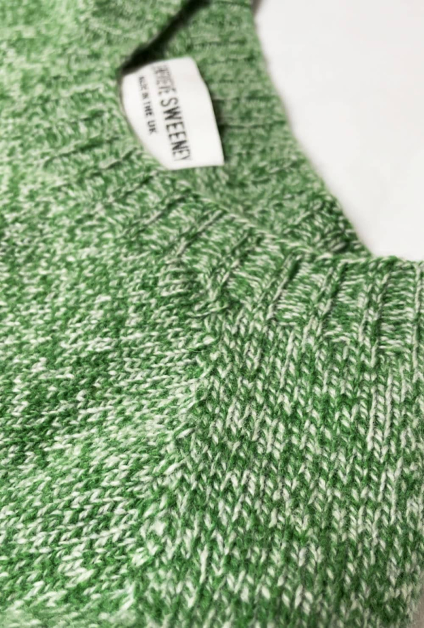 Ellon Lambswool Sweater Green Marl - British Made 5
