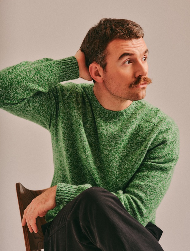 >Ellon Lambswool Sweater Green Marl
