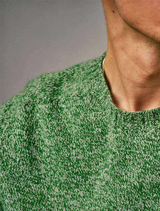 >Ellon Lambswool Sweater Green Marl