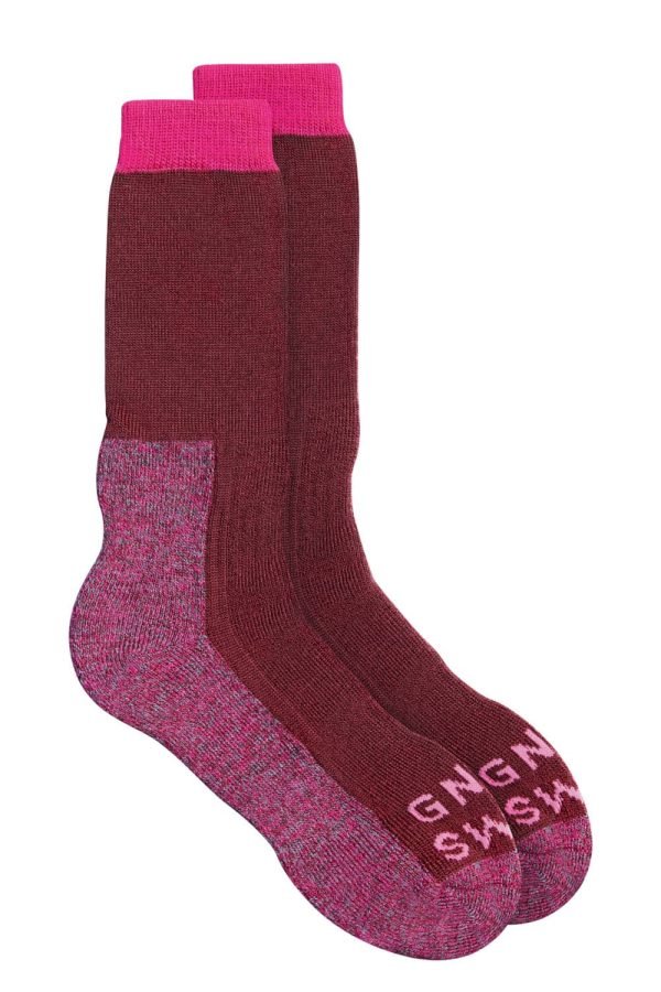 GS Walking Sock Merino Wool Pink Burgundy