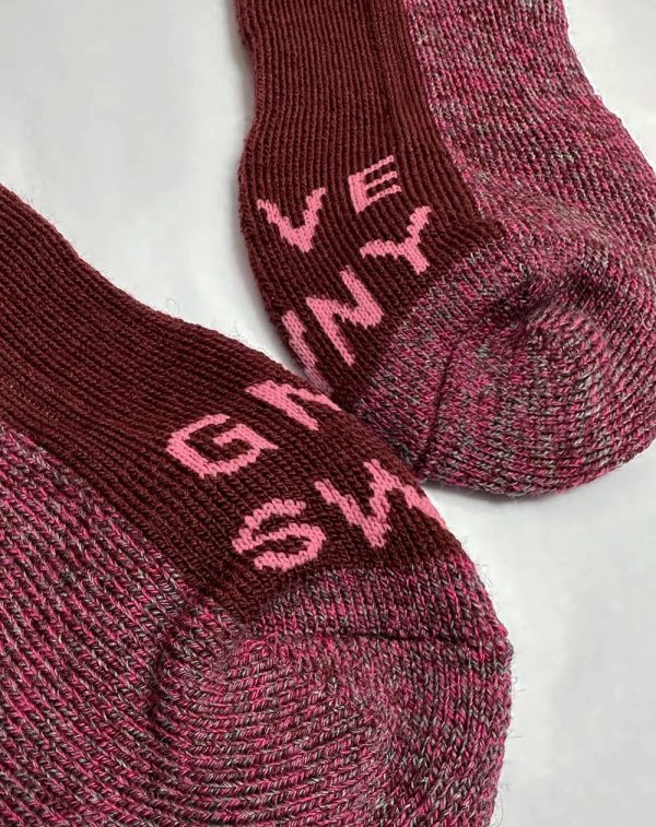 GS Merino Wool Long Walking Sock Pink - British Made 5