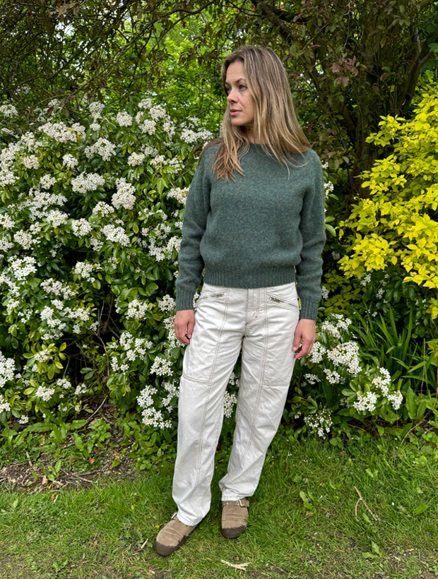 Leslie Brushed Wool Sweater Jade Green Genevieve Sweeney