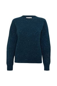 Maud Lambswool Cashmere Sweater Teal Blue - British Made