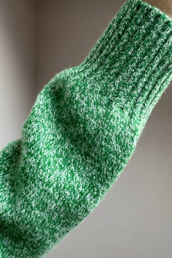 Ellon Lambswool Sweater Green Marl - British Made 6