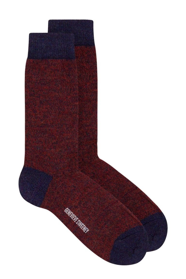 Samar Merino Wool Marl Sock Damson - British Made