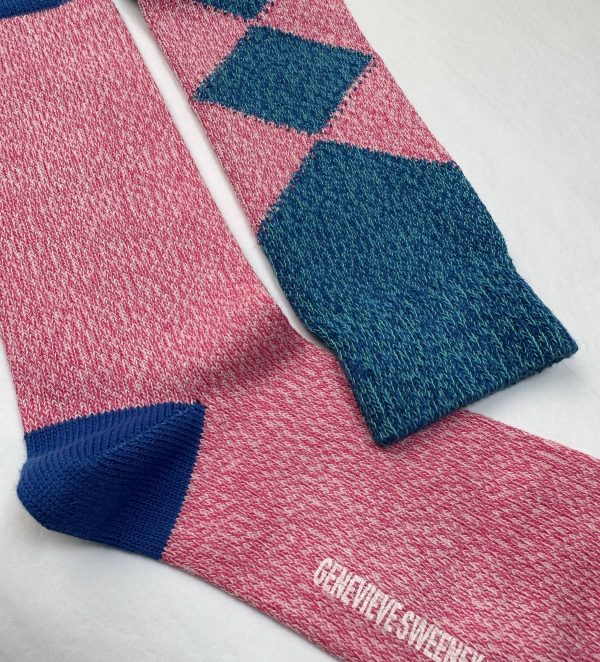Samar Organic Cotton Marl Sock Pink TNMA - British Made 5