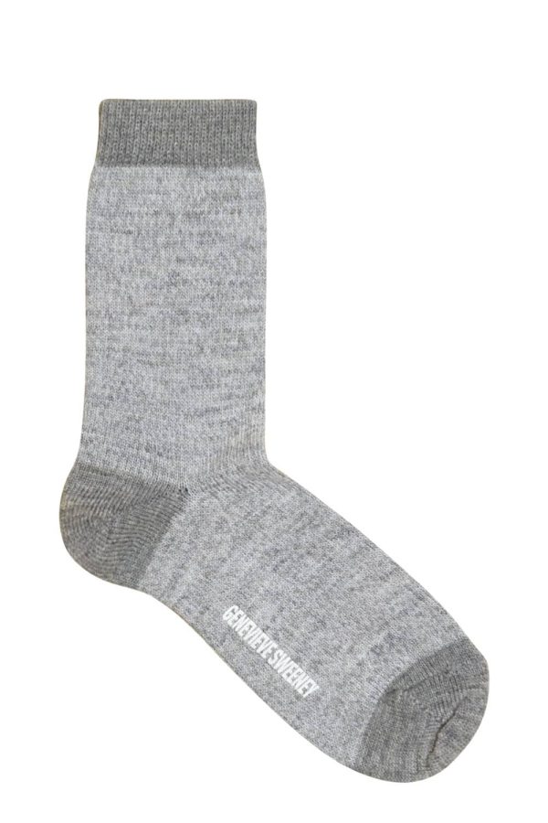 Samar Merino Wool Marl Sock Light Grey - British Made 2