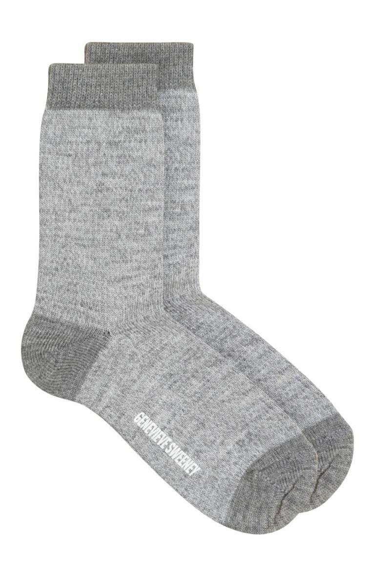 Samar Merino Wool Marl Sock Light Grey - British Made