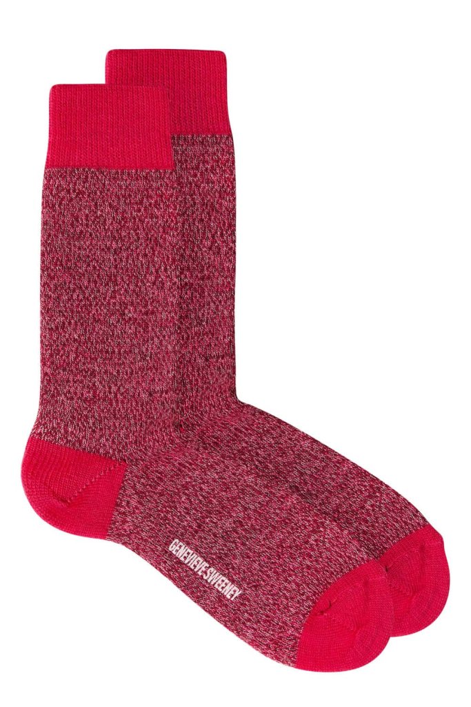 Samar Merino Wool Marl Sock Pink - British Made