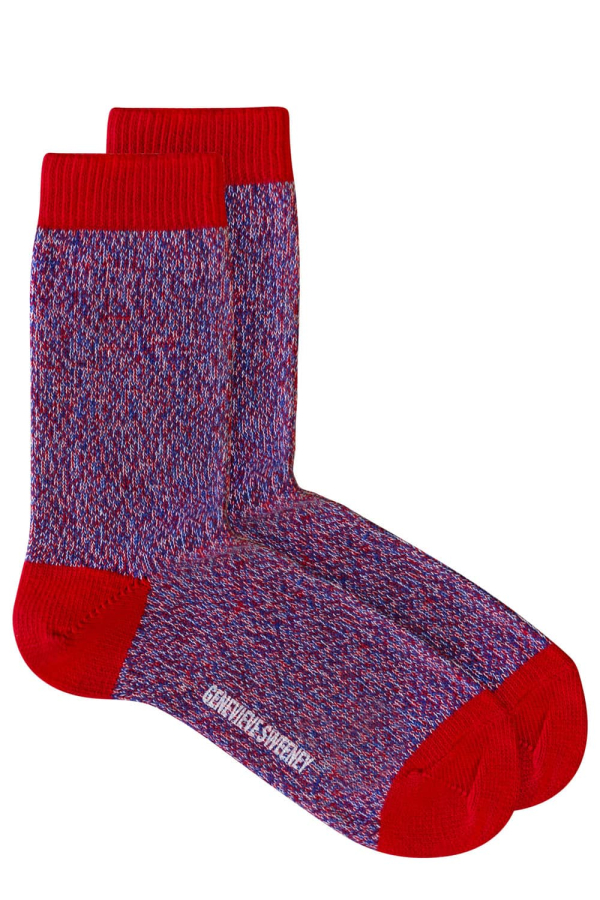 Samar Organic Cotton Marl Sock Red - British Made
