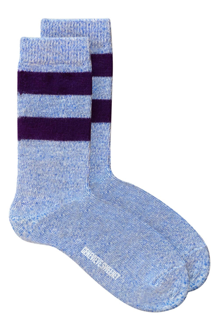 Salpaka Merino Wool Alpaca Marl Socks Blue - British Made