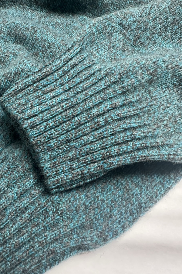 Ellon Lambswool Sweater Azure Marl - British Made 5