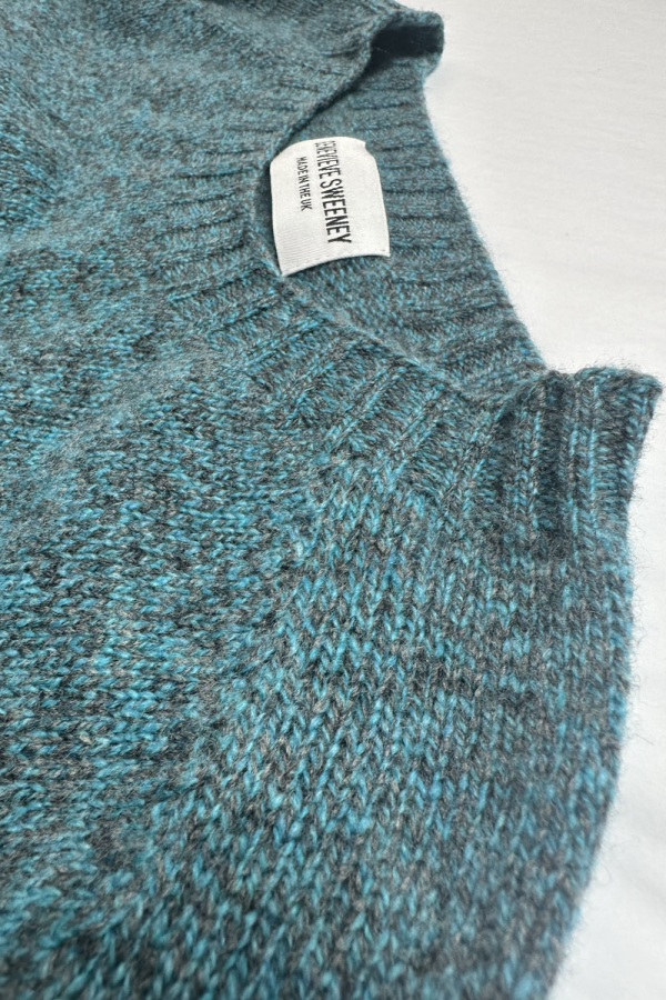 Ellon Lambswool Sweater Azure Marl - British Made 4