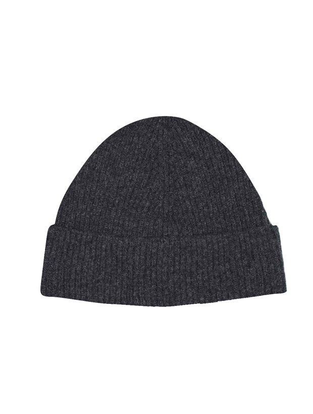 >Lambswool Beanie Charcoal Melange