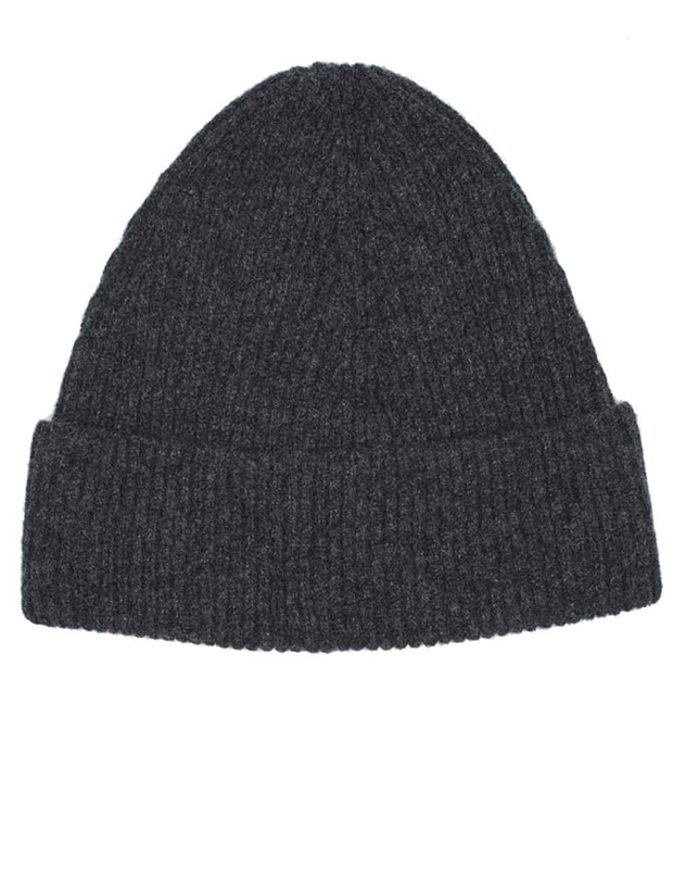 >Lambswool Beanie Charcoal Melange