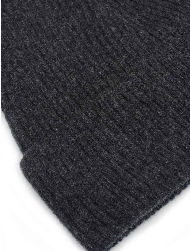 >Lambswool Beanie Charcoal Melange