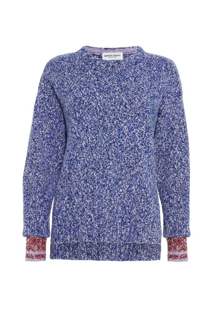 Brook Sweater Textured Lambswool Blue - British Made